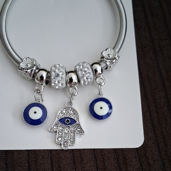 Silver and Blue Charm Bracelet - Picture 3 of 3